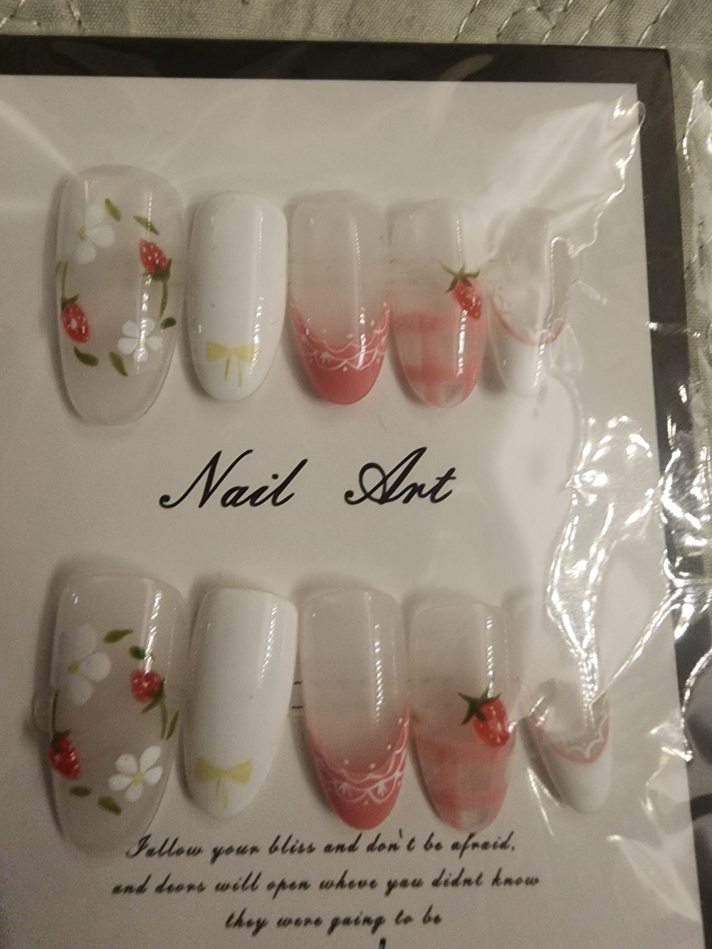 Strawberry Floral & Pink Ombre Press-On Nail Set
